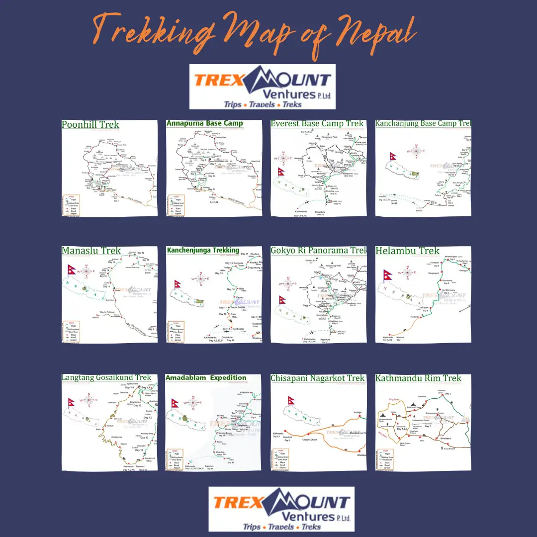Trekking Map of Nepal