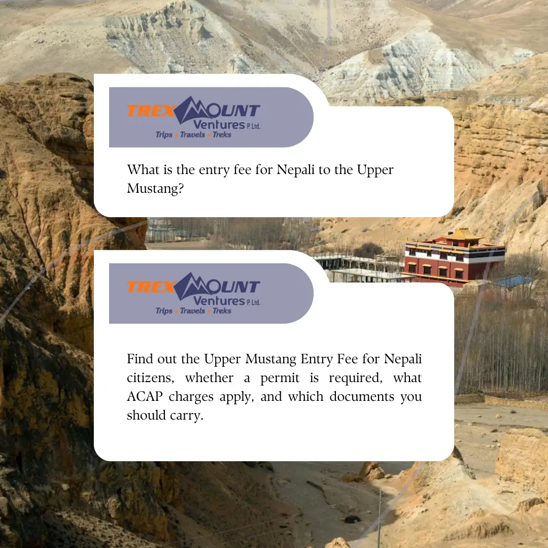 entry fee for Nepali to the Upper Mustang